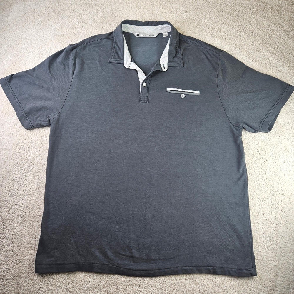 Travis Mathew Mens XL Gray Polo Shirt Short Sleeve Golf‎ Casual Athleisure Light